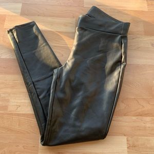 LOFT faux leather pants black size small